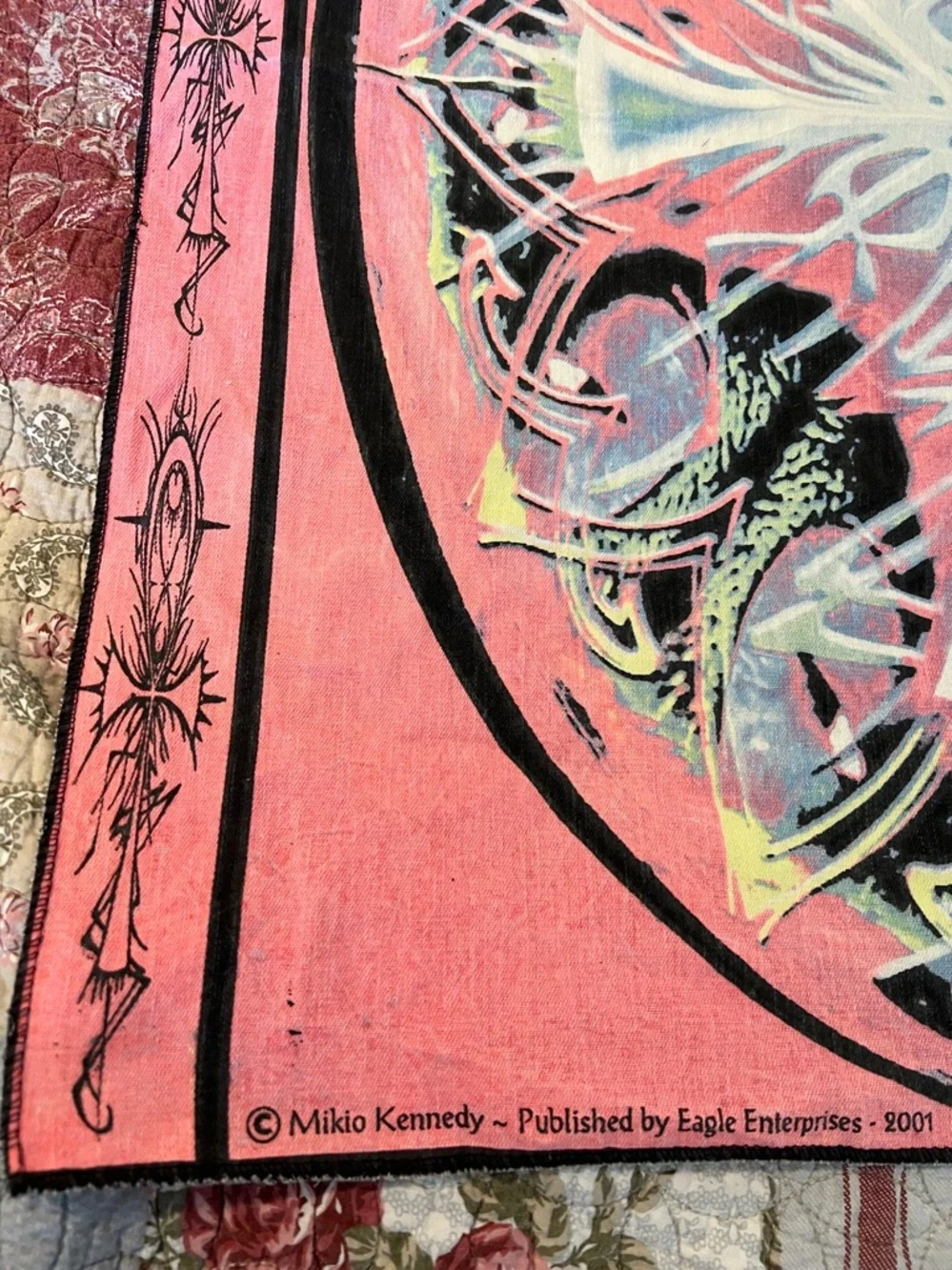 2001 Mikio Kennedy print scarf or wall hanging Grateful Dead